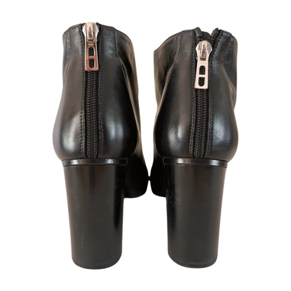 Hermes Milady Black Leather Wedge‎ Ankle Boots Size 39.5/US9 - Picture 4 of 10